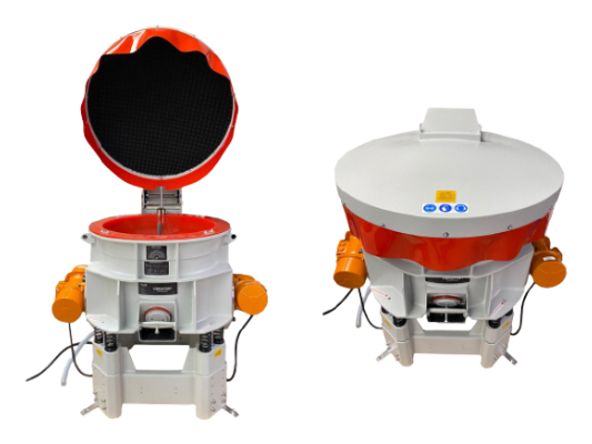 Machines de tribofinition AWP188 bimoteur ou trimoteur avec tonneau vibrant aussi utilisée pour le polissage des jantes.