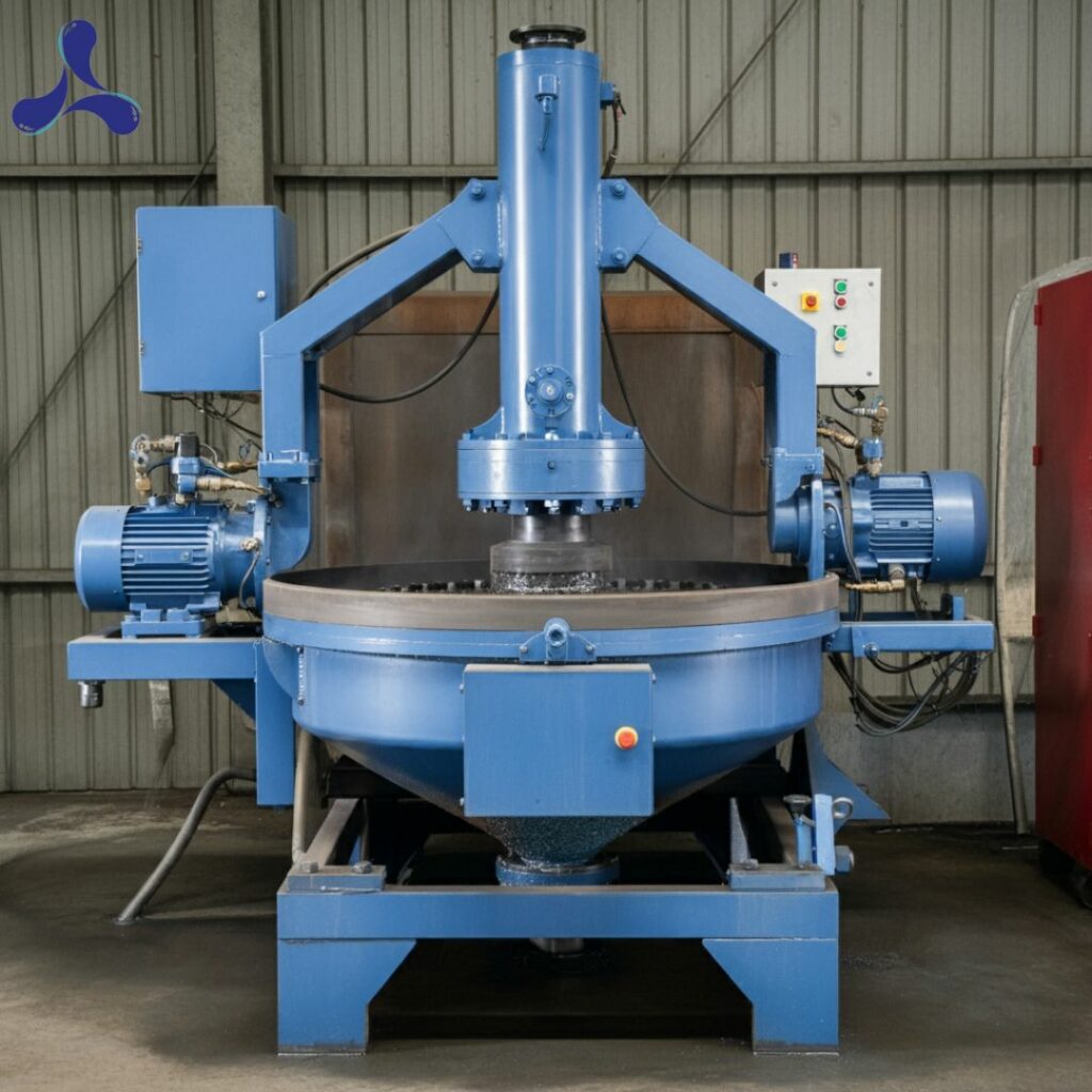 Grenailleuse à table rotative pour traitement de finition par projection de grenaille