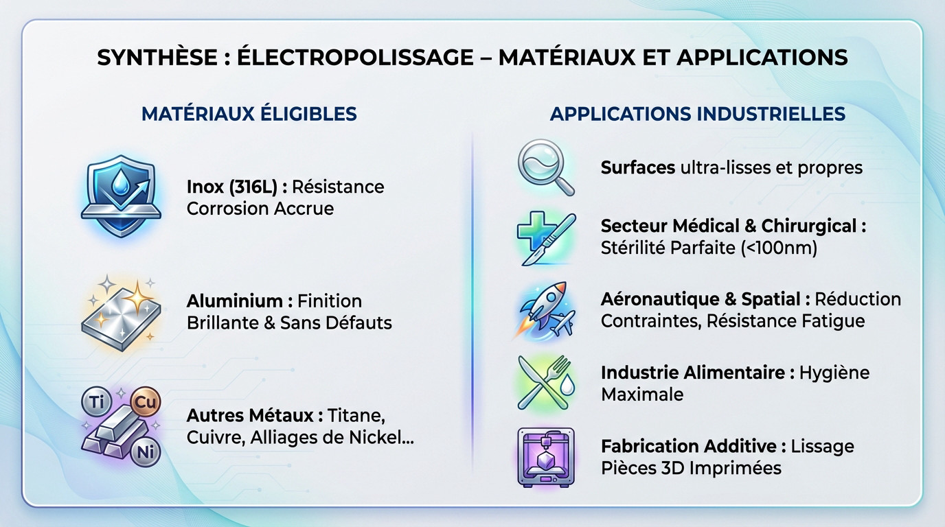 Synthèse des matériaux compatibles avec l'électropolissage et leurs applications industrielles