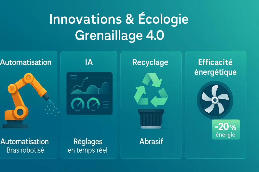 Innovations du grenaillage robotisation, IA, recyclage d’abrasif, efficacité énergétique