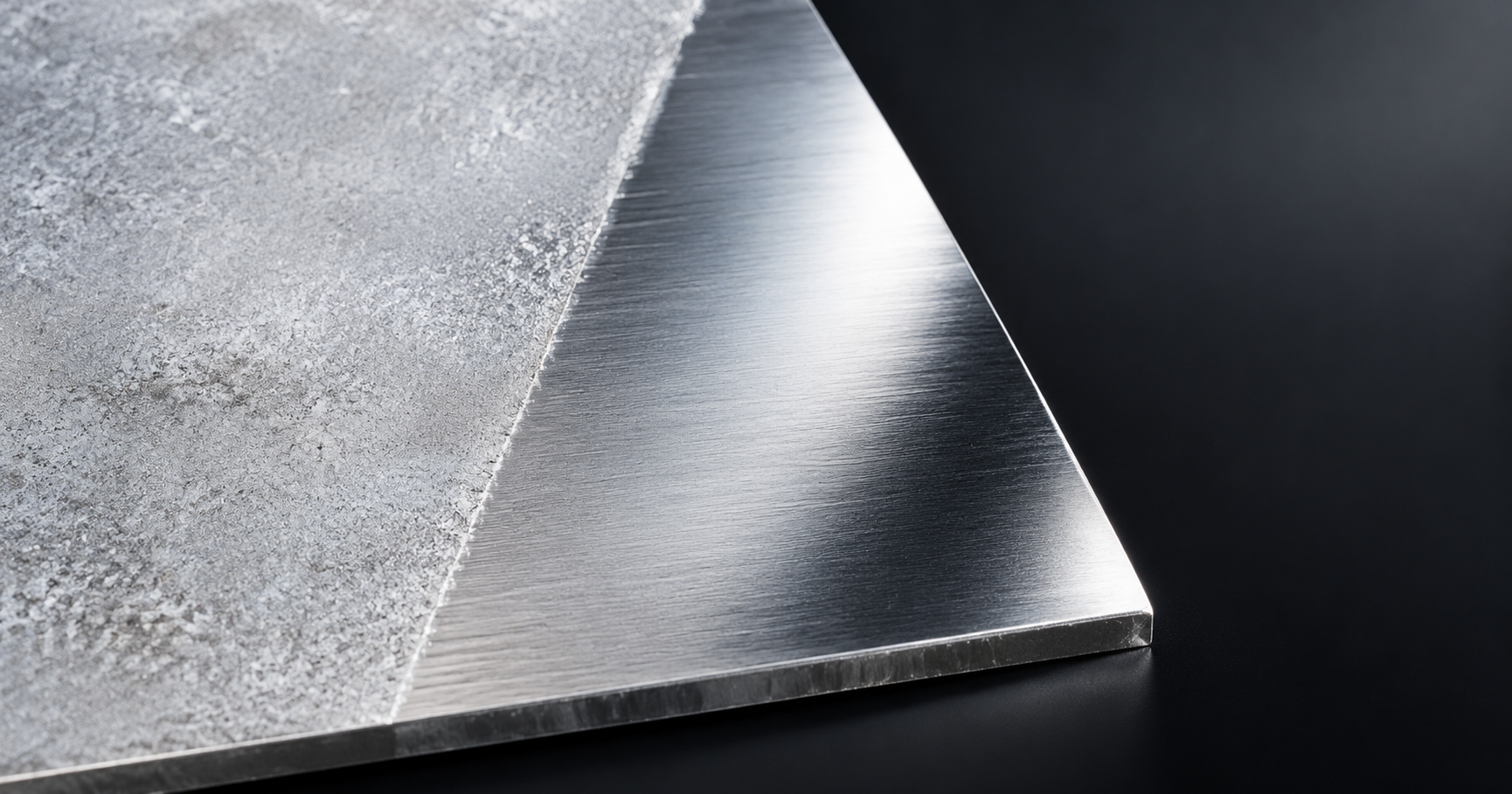 Surface en aluminium mi-oxydée mi-polie, image de couverture